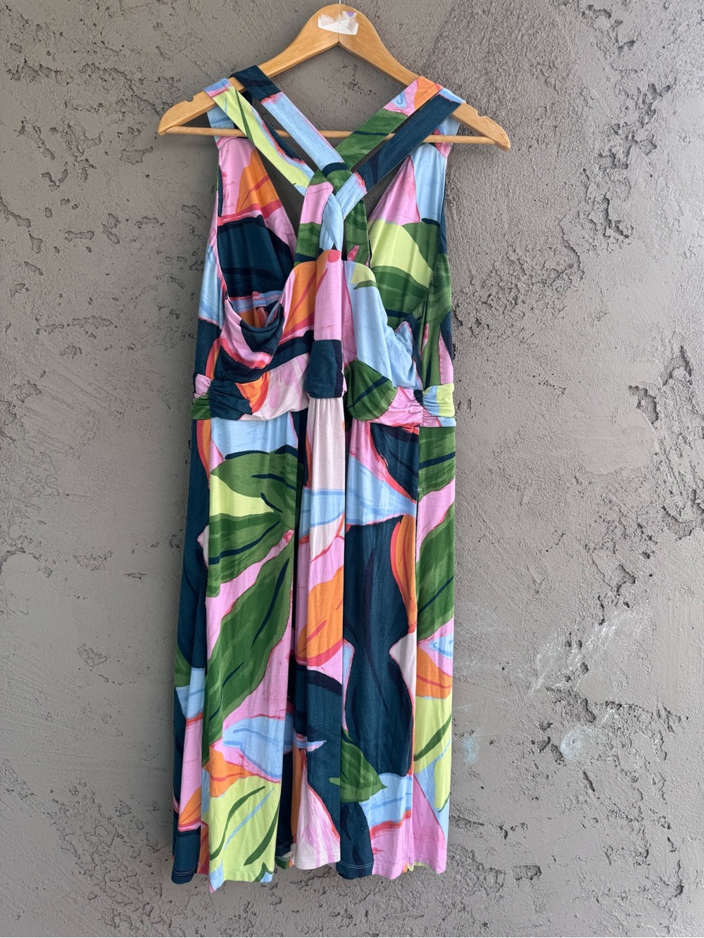 Soma Multicolor Leaf-Print Sleeveless Midi Dress extra large - Picture 6 of 6